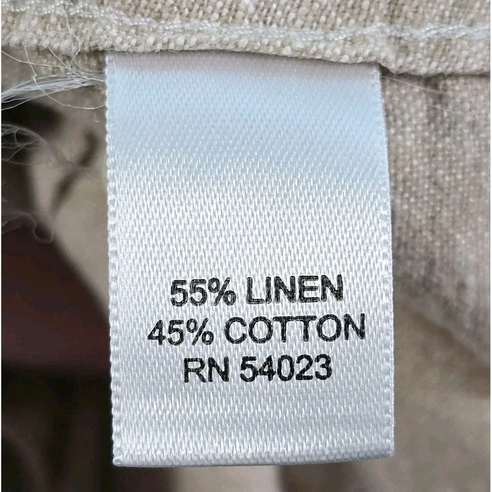 Banana Republic Mens L Linen Cotton Safari Shirt Tan Long Sleeve Pockets
